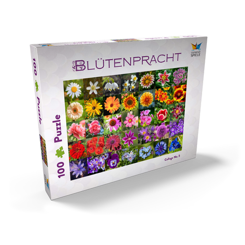 Bunte Blumen-Collage Nr. 5 im Frühling und Sommer 100 Puzzle Schachtel Ansicht2