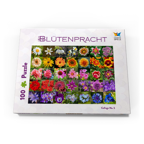 Bunte Blumen-Collage Nr. 5 im Frühling und Sommer 100 Puzzle Schachtel Ansicht3