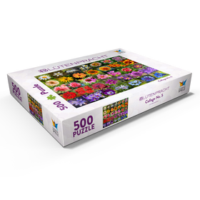 Alternative Darstellung des Puzzle-Motivs Bunte Blumen-Collage Nr. 5 im Frühling und Sommer – Puzzleteile: 500