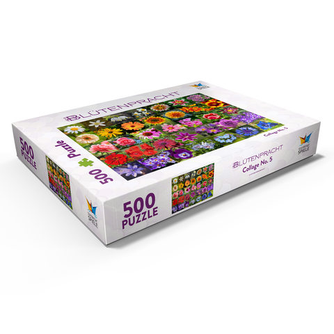 Bunte Blumen-Collage Nr. 5 im Frühling und Sommer 500 Puzzle Schachtel Ansicht1