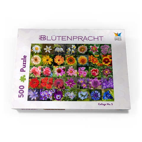 Bunte Blumen-Collage Nr. 5 im Frühling und Sommer 500 Puzzle Schachtel Ansicht3