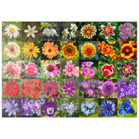 puzzleplate Bunte Blumen-Collage Nr. 5 im Frühling und Sommer 500 Puzzle