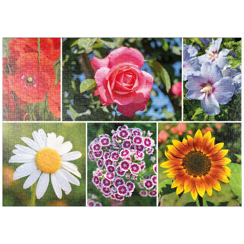 puzzleplate Bunte Blumen-Collage Nr. 6 im Frühling und Sommer 1000 Puzzle