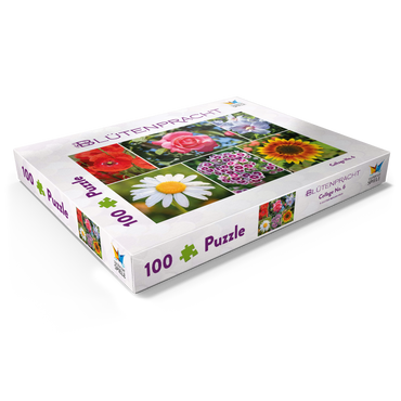 Bunte Blumen-Collage Nr. 6 im Frühling und Sommer 100 Puzzle Schachtel Ansicht1