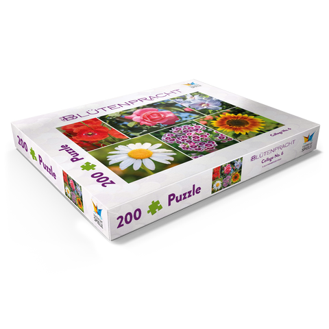 Bunte Blumen-Collage Nr. 6 im Frühling und Sommer 200 Puzzle Schachtel Ansicht1