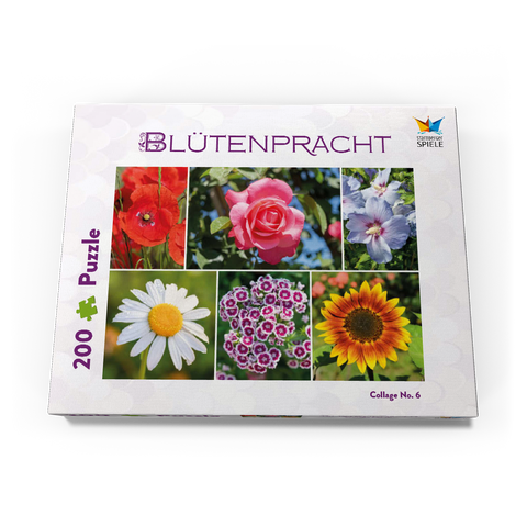 Bunte Blumen-Collage Nr. 6 im Frühling und Sommer 200 Puzzle Schachtel Ansicht3