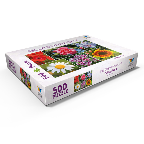 Bunte Blumen-Collage Nr. 6 im Frühling und Sommer 500 Puzzle Schachtel Ansicht1