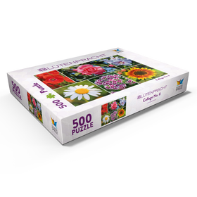 Darstellung des Puzzle Motivs Bunte Blumen-Collage Nr. 6 im Frühling und Sommer - Puzzleteile: 500