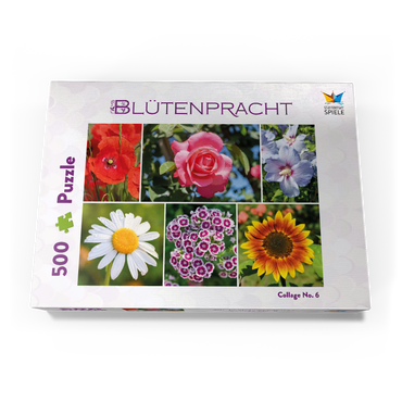 Bunte Blumen-Collage Nr. 6 im Frühling und Sommer 500 Puzzle Schachtel Ansicht3
