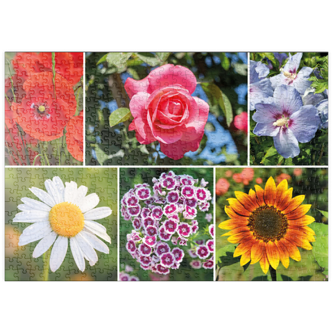 puzzleplate Bunte Blumen-Collage Nr. 6 im Frühling und Sommer 500 Puzzle