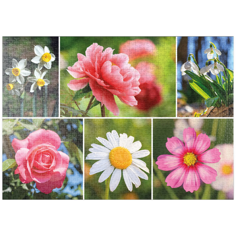 puzzleplate Bunte Blumen-Collage Nr. 7 im Frühling und Sommer 1000 Puzzle