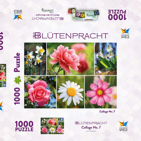 Bunte Blumen-Collage Nr. 7 im Frühling und Sommer 1000 Puzzle Schachtel 3D Modell