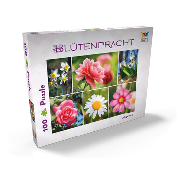 Bunte Blumen-Collage Nr. 7 im Frühling und Sommer 100 Puzzle Schachtel Ansicht2
