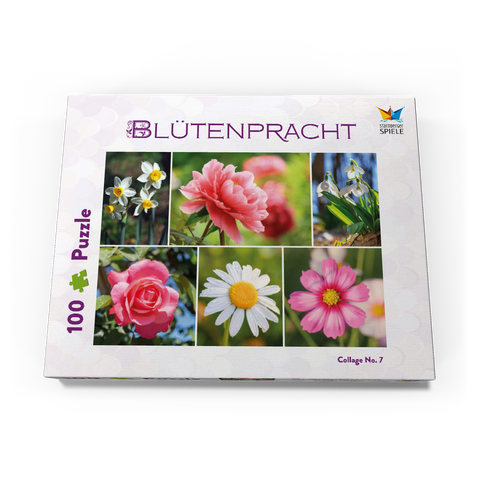 Bunte Blumen-Collage Nr. 7 im Frühling und Sommer 100 Puzzle Schachtel Ansicht3