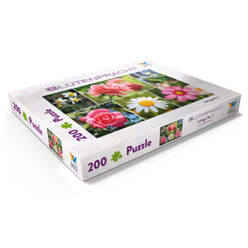 Alternative Darstellung des Puzzle-Motivs Bunte Blumen-Collage Nr. 7 im Frühling und Sommer – Puzzleteile: 200