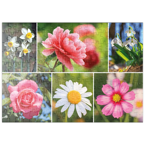 puzzleplate Bunte Blumen-Collage Nr. 7 im Frühling und Sommer 200 Puzzle