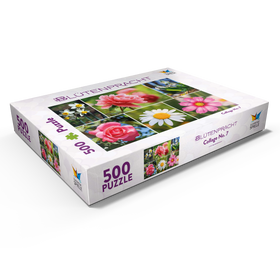 Alternative Darstellung des Puzzle-Motivs Bunte Blumen-Collage Nr. 7 im Frühling und Sommer – Puzzleteile: 500