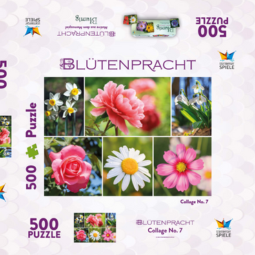 Bunte Blumen-Collage Nr. 7 im Frühling und Sommer 500 Puzzle Schachtel 3D Modell