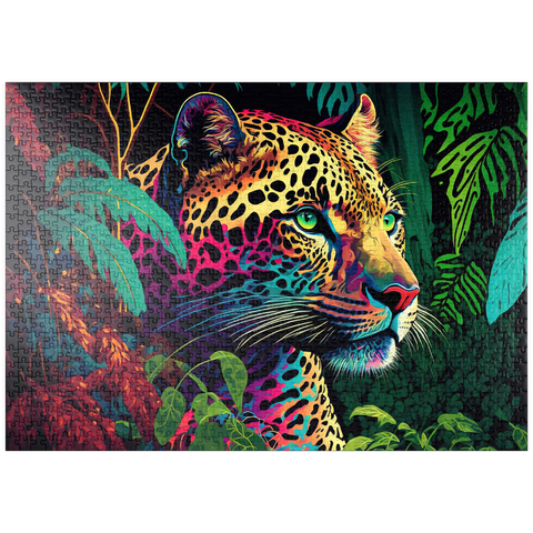 puzzleplate Leopard im Pop-Art-Stil 1000 Puzzle