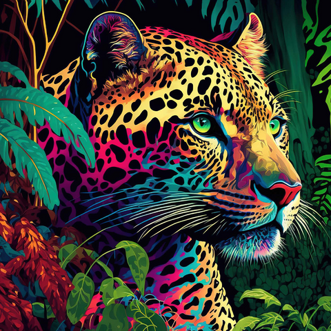 Leopard im Pop-Art-Stil 1000 Puzzle 3D Modell