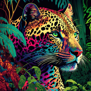 Leopard im Pop-Art-Stil 100 Puzzle 3D Modell