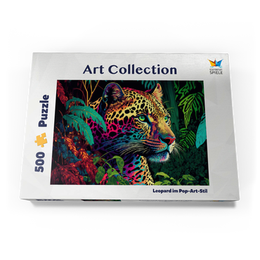Leopard im Pop-Art-Stil 500 Puzzle Schachtel Ansicht3