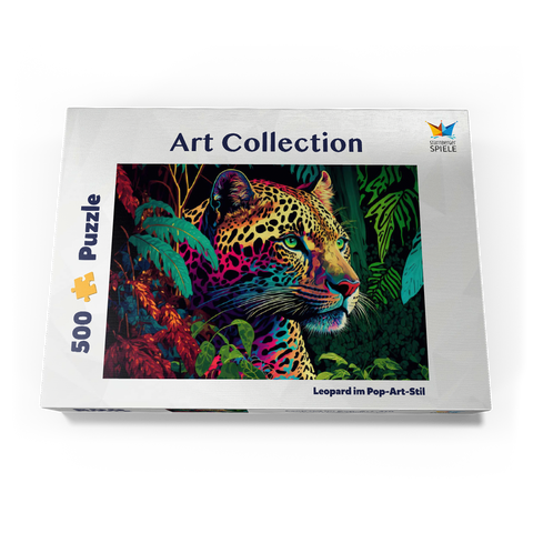 Leopard im Pop-Art-Stil 500 Puzzle Schachtel Ansicht3