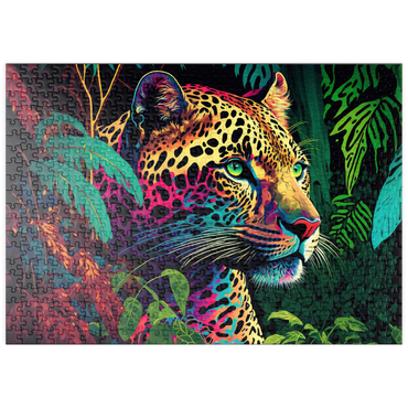 puzzleplate Leopard im Pop-Art-Stil 500 Puzzle