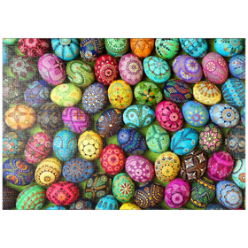 Darstellung des Puzzle-Motivs Bunte bemalte Ostereier aus Litauen – Puzzleteile: 1000
