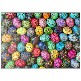 Darstellung des Puzzle-Motivs Bunte bemalte Ostereier aus Litauen – Puzzleteile: 500