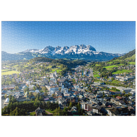 puzzleplate Panorama-Blick auf Kitzbühel in Tirol, Österreich 1000 Puzzle