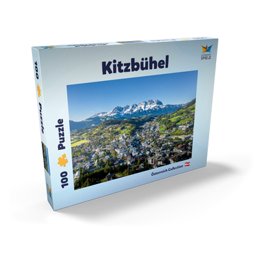 Panorama-Blick auf Kitzbühel in Tirol, Österreich 100 Puzzle Schachtel Ansicht2