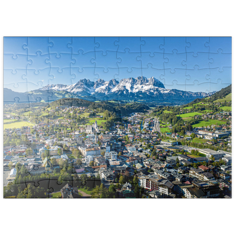 puzzleplate Panorama-Blick auf Kitzbühel in Tirol, Österreich 100 Puzzle