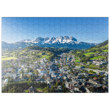 puzzleplate Panorama-Blick auf Kitzbühel in Tirol, Österreich 200 Puzzle