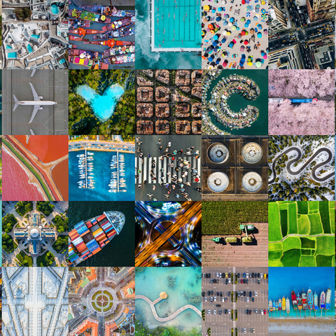 Die Welt von oben - Luftaufnahmen von Landschaften und Sehenswürdigkeiten 1000 Puzzle 3D Modell