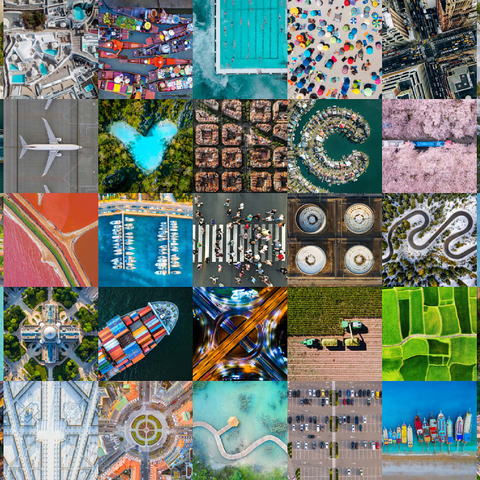 Die Welt von oben - Luftaufnahmen von Landschaften und Sehenswürdigkeiten 100 Puzzle 3D Modell