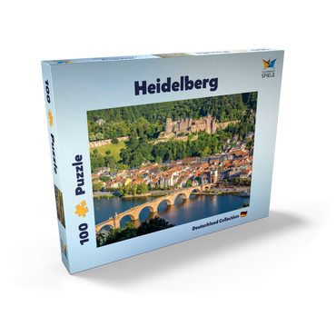 Blick auf Heidelberg - Altstadt, Alte Brücke und Schloss 100 Puzzle Schachtel Ansicht2