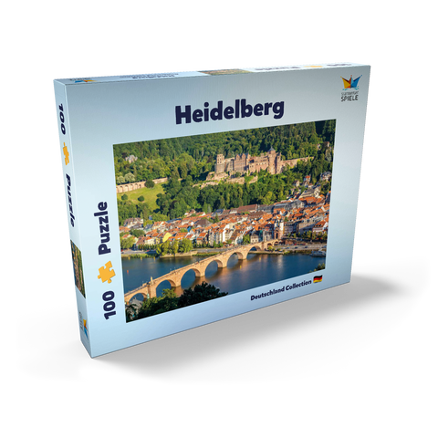 Blick auf Heidelberg - Altstadt, Alte Brücke und Schloss 100 Puzzle Schachtel Ansicht2