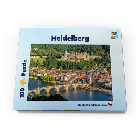 Blick auf Heidelberg - Altstadt, Alte Brücke und Schloss 100 Puzzle Schachtel Ansicht3