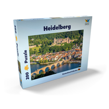 Blick auf Heidelberg - Altstadt, Alte Brücke und Schloss 200 Puzzle Schachtel Ansicht2