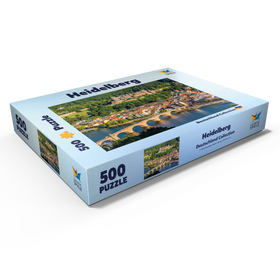 Darstellung des Puzzle Motivs Blick auf Heidelberg - Altstadt, Alte Brücke und Schloss - Puzzleteile: 500