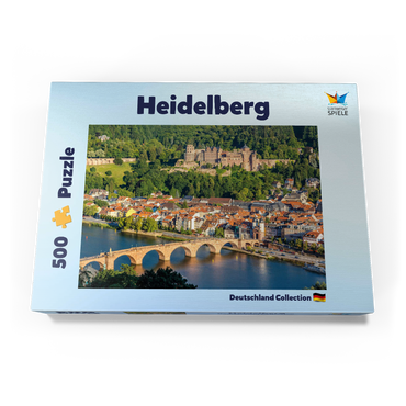 Blick auf Heidelberg - Altstadt, Alte Brücke und Schloss 500 Puzzle Schachtel Ansicht3