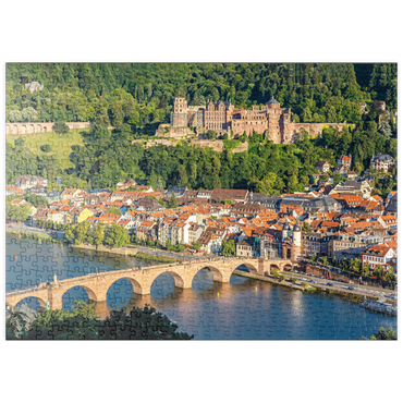 puzzleplate Blick auf Heidelberg - Altstadt, Alte Brücke und Schloss 500 Puzzle