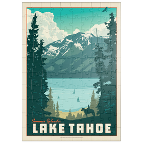 Darstellung des Puzzle Motivs Lake Tahoe: Tahoe Summer, Vintage Poster - Puzzleteile: 100