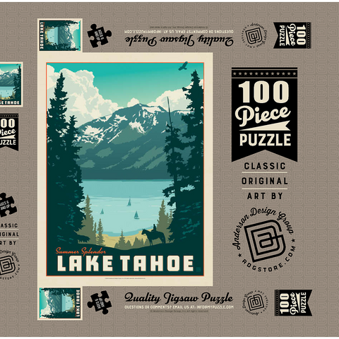 Lake Tahoe: Tahoe Summer, Vintage Poster 100 Puzzle Schachtel 3D Modell