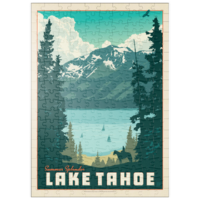 Darstellung des Puzzle Motivs Lake Tahoe: Tahoe Summer, Vintage Poster - Puzzleteile: 200