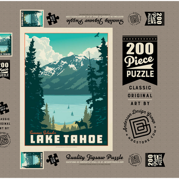 Lake Tahoe: Tahoe Summer, Vintage Poster 200 Puzzle Schachtel 3D Modell