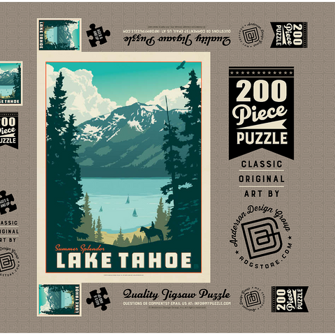 Lake Tahoe: Tahoe Summer, Vintage Poster 200 Puzzle Schachtel 3D Modell