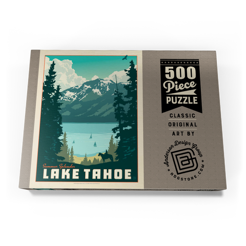 Lake Tahoe: Tahoe Summer, Vintage Poster 500 Puzzle Schachtel Ansicht3