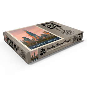 Alternative Darstellung des Puzzle-Motivs Chicago Skyline: Lake Michigan, Vintage Poster – Puzzleteile: 1000